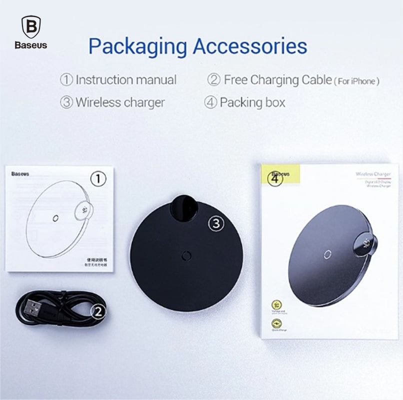 Baseus LED Digital Display Wireless Fast Charger 10W